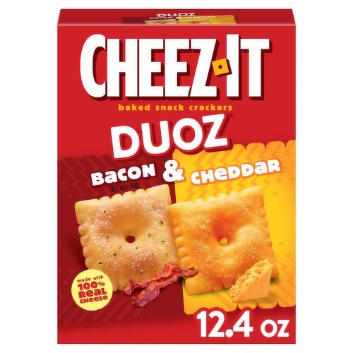 Cheez-It Duoz Bacon & Cheddar Baked Snack Crackers, 12.4 oz