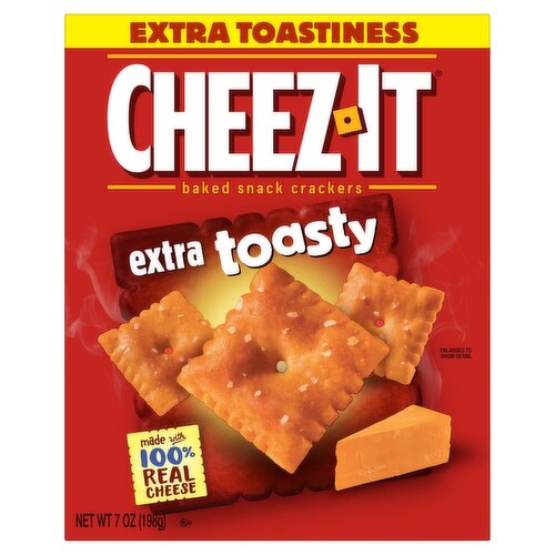 Cheez-It Extra Toasty Baked Snack Crackers, 7 oz