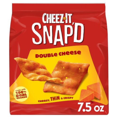 Cheez-It Snap'd Double Cheese Cheesy Baked Snacks, 7.5 oz