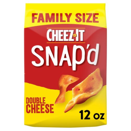 Cheez-It Snap'd Double Cheese Cheesy Baked Snacks Family Size, 12 oz