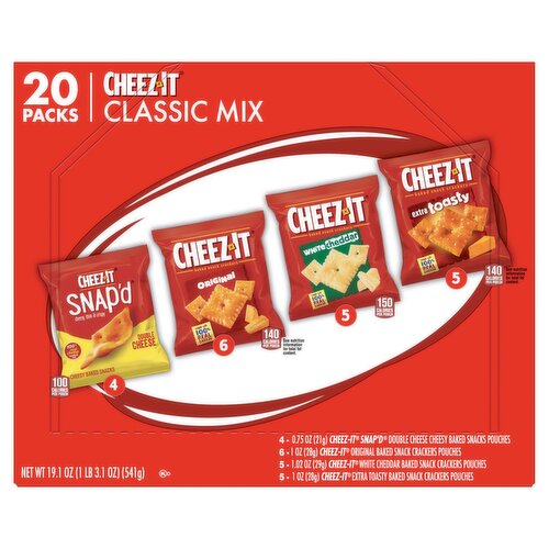 Cheez-It Classic Mix Baked Snack Crackers, 20 count, 19.1 oz