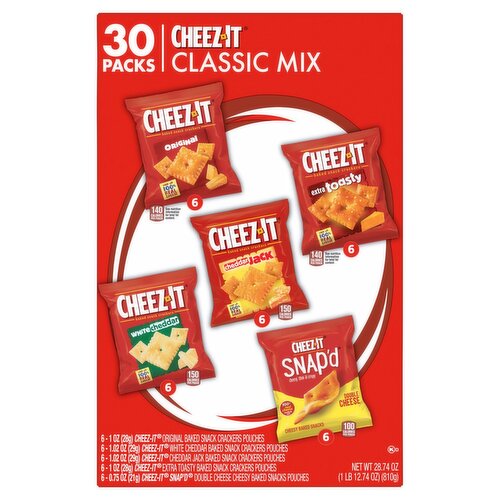 Cheez-It Classic Mix Baked Snack Crackers, 28.74 oz, 30 count