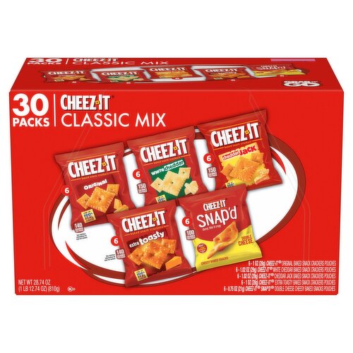 Cheez-It Classic Mix Baked Snack Crackers, 28.74 oz, 30 count