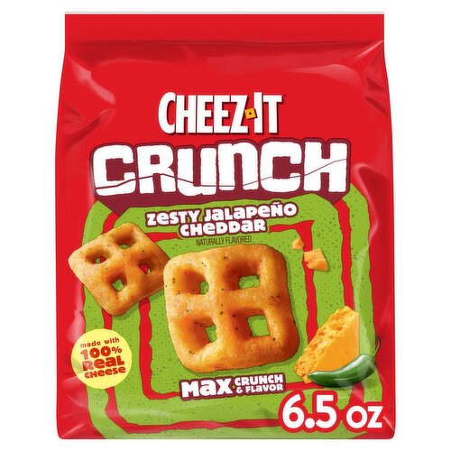 Cheez-It Crunch Zesty Jalapeño Cheddar Cheesy Baked Snacks, 6.5 oz
