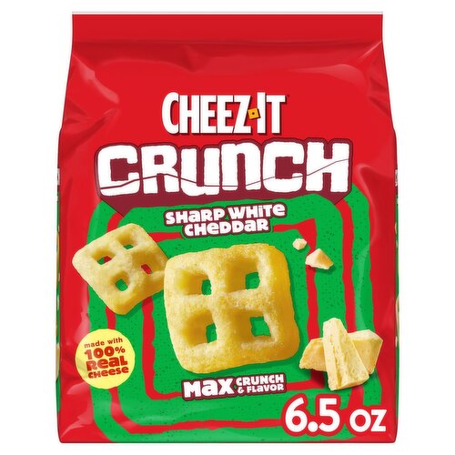 Cheez-It Crunch Sharp White Cheddar Cheesy Baked Snacks, 6.5 oz