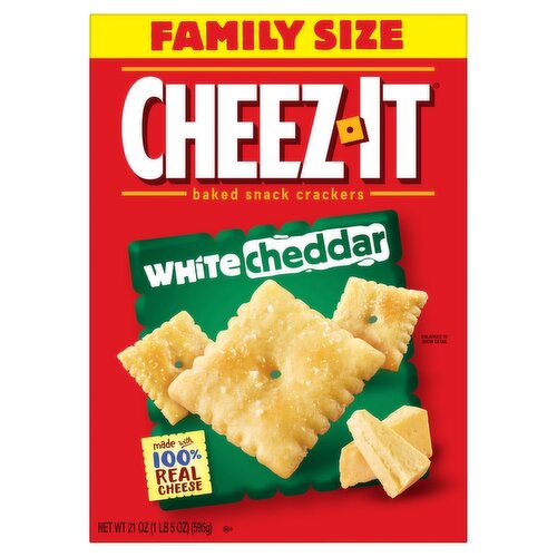 Cheez-It White Cheddar Baked Snack Crackers Family Size, 21 oz