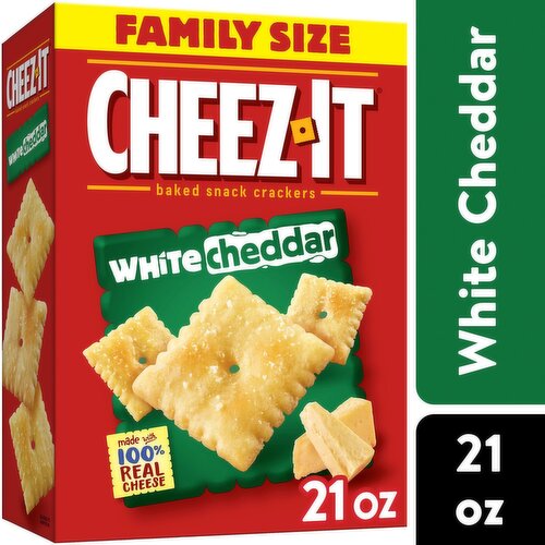 Cheez-It White Cheddar Baked Snack Crackers Family Size, 21 oz