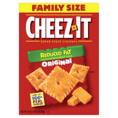 Cheez-It Reduced Fat Original Baked Snack Crackers Family Size, 19 oz