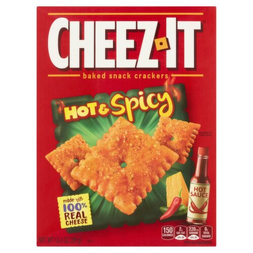 Cheez-It Hot & Spicy Baked Snack Crackers, 12.4 oz