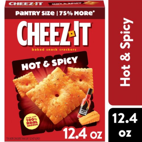 Cheez-It Hot & Spicy Baked Snack Crackers Pantry Size, 12.4 oz