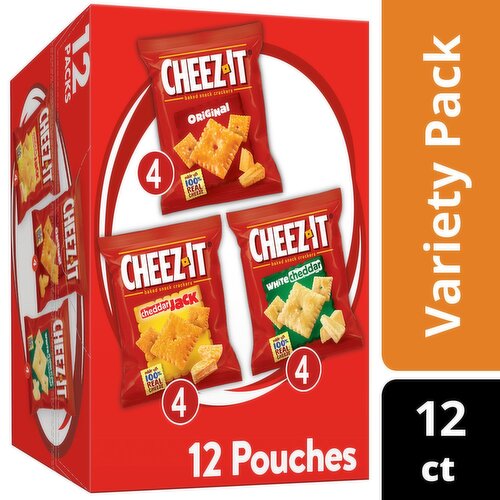 Cheez-It Baked Snack Crackers Variety Pack, 12 count, 12.1 oz