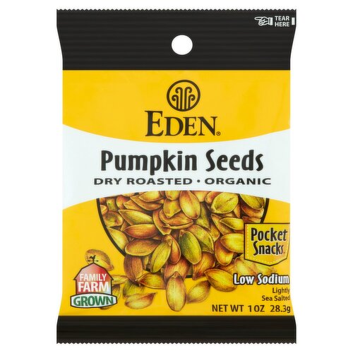 Eden Dry Roasted Organic Pumpkin Seeds, 1 oz