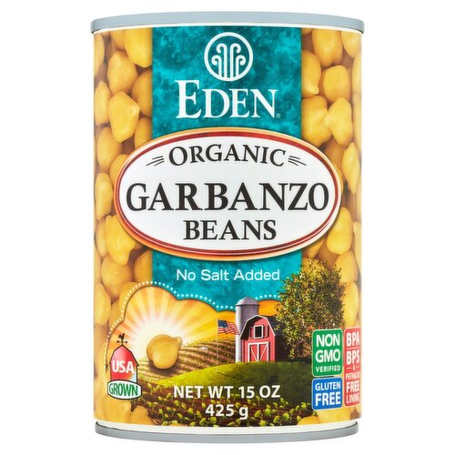 Eden Organic No Salt Added Garbanzo Beans, 15 oz