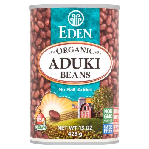 Eden Organic No Salt Added Aduki Beans, 15 oz