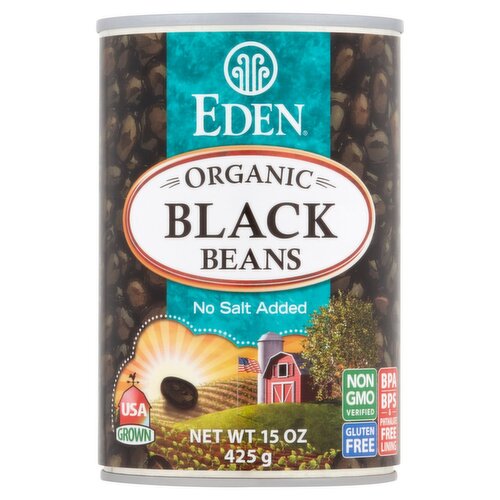 Eden Organic No Salt Added Black Beans, 15 oz