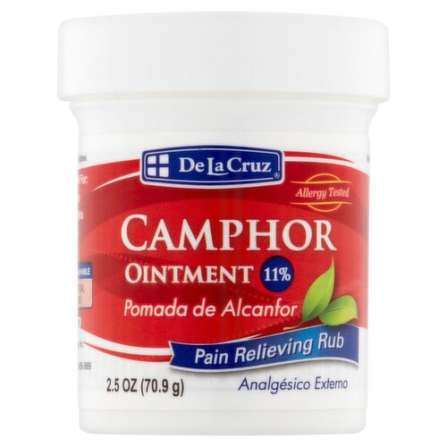 De La Cruz Camphor Pain Relieving Rub Ointment, 2.5 oz