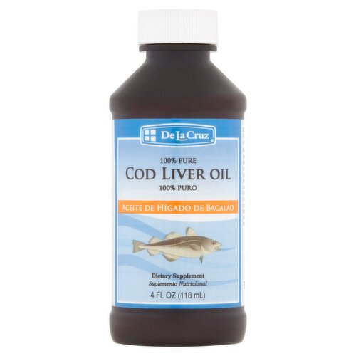 De La Cruz Cod Liver Oil Dietary Supplement, 4 fl oz