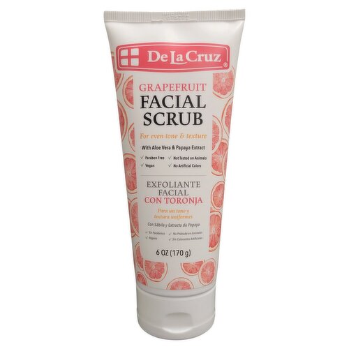 De La Cruz Grapefruit Facial Scrub, 6 oz