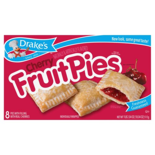 Drake's Cherry Fruit Pies, 8 count, 1 lb 2.04 oz