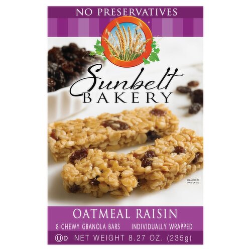 Sunbelt Bakery Oatmeal Raisin Chewy Granola Bars, 8 count, 8.27 oz