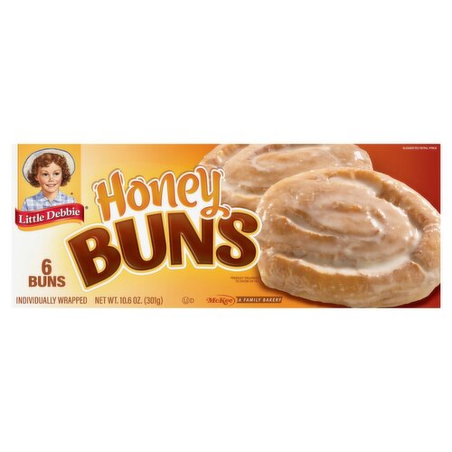 McKee Little Debbie Honey Buns, 6 count, 10.6 oz