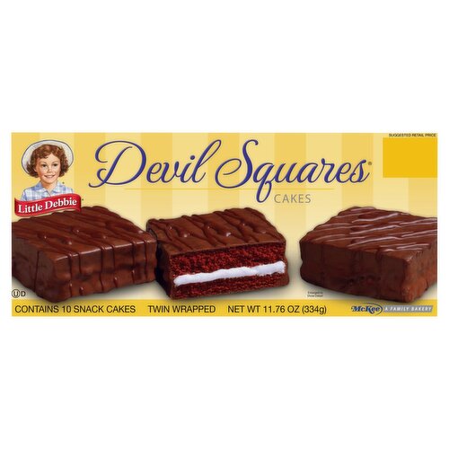 Little Debbie Devil Squares Snack Cakes, 10 count, 11.76 oz