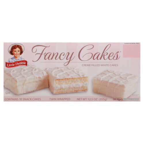 McKee Little Debbie Fancy Cakes Creme Filled White Cakes, 10 count, 12.5 oz