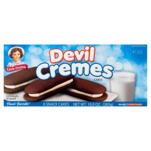 McKee Little Debbie Devil Cremes Snack Cakes, 6 count, 10.0 oz