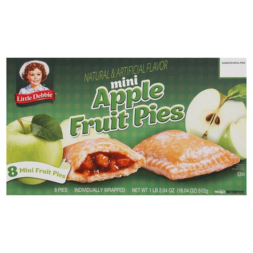McKee Little Debbie Mini Apple Fruit Pies, 8 count, 1 lb 2.04 oz