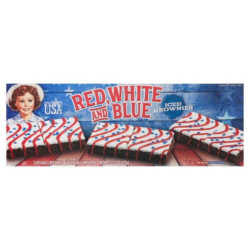 McKee Little Debbie Red, White and Blue Iced Brownies, 6 count, 13.10 oz