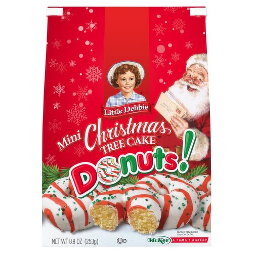 McKee Little Debbie Mini Christmas Tree Cake Donuts, 8.9 oz