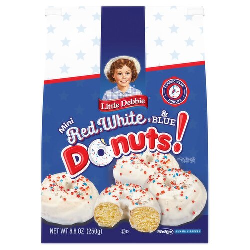 McKee Little Debbie Mini Red, White & Blue Donuts, 8.8 oz