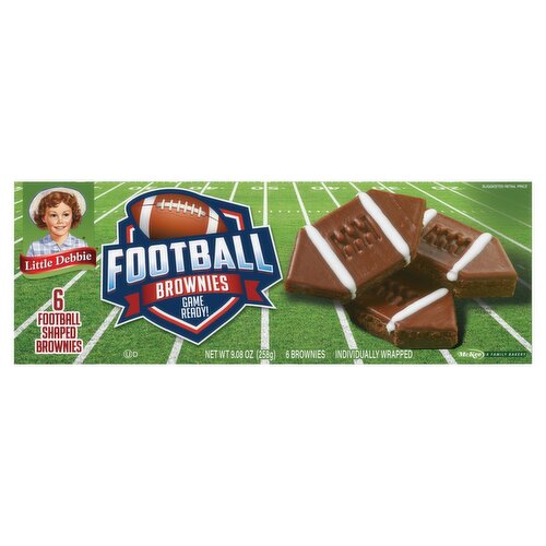 Little Debbie Football Shaped Brownies, 6 count, 9.08 oz