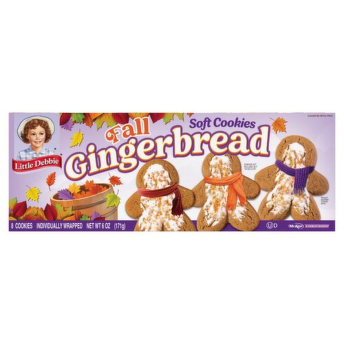 McKee Little Debbie Fall Gingerbread Soft Cookies, 8 count, 6 oz