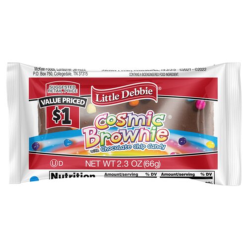 Little Debbie Cosmic Brownie with Chocolate Chip Candy, 2.3 oz