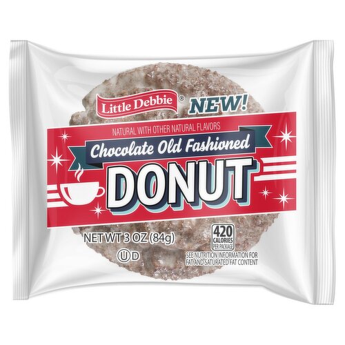 Little Debbie Chocolate Old Fashioned Donut, 3 oz
