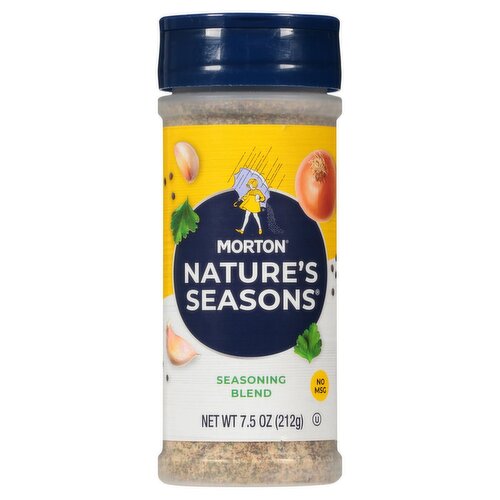 Morton Nature's Seasons Seasoning Blend - Savory Blend of Spices for Lighter Fare, 7.5 OZ Canister