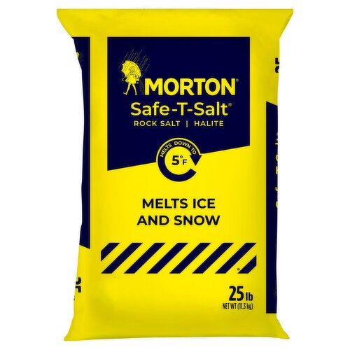 Morton® Safe-T-Salt®, Rock Salt Ice Melt (25 lb. Bag)