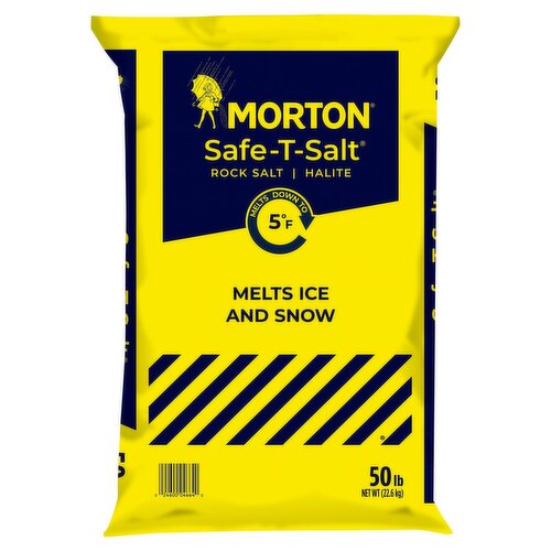 Morton Safe-T-Salt Melts Ice and Snow Rock Salt, 50 lb