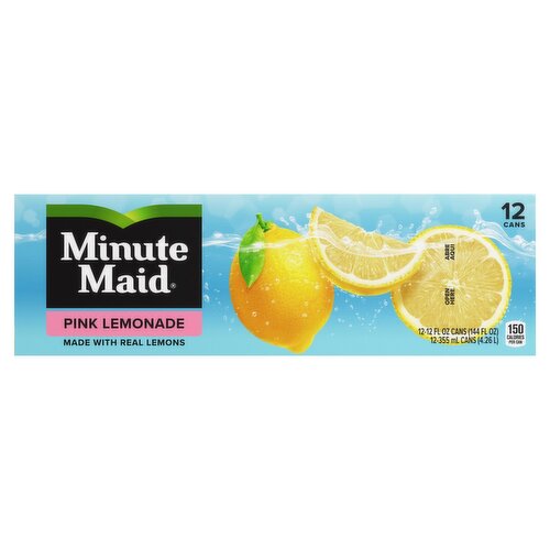 Minute Maid Pink Lemonade Juice, 12 fl oz, 12 count