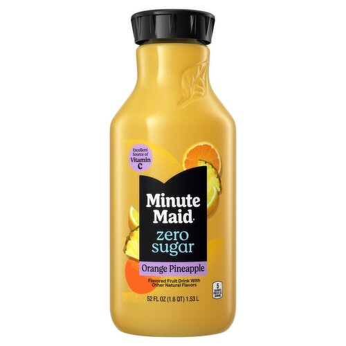 Minute Maid Zero Sugar Orange Pineapple Flavored Fruit Drink, 52 fl oz