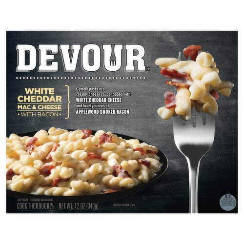 Devour White Cheddar Mac & Cheese Pasta with Bacon, 12 oz