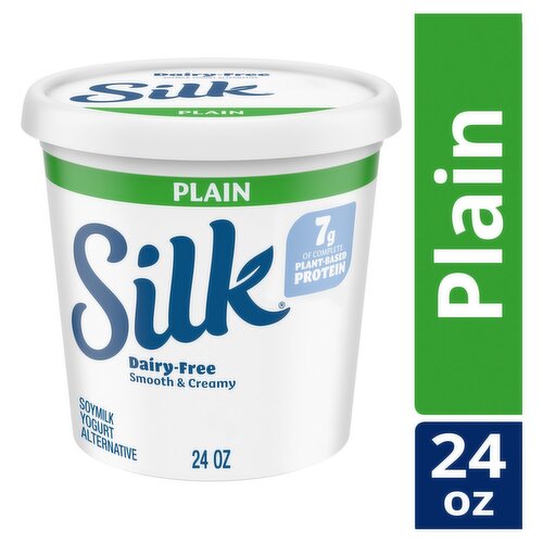 Silk Dairy-Free Smooth & Creamy Plain Soymilk Yogurt Alternative, 24 oz