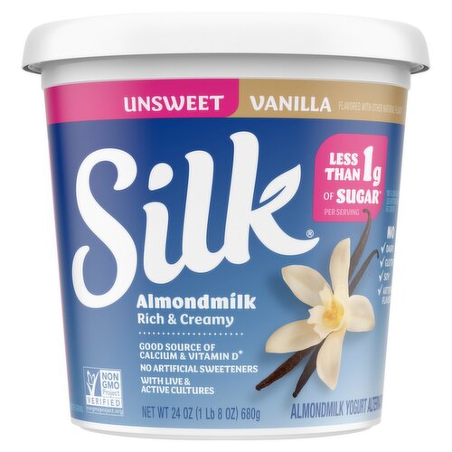 Silk Unsweetened Vanilla Almondmilk Yogurt Alternative, 24 oz