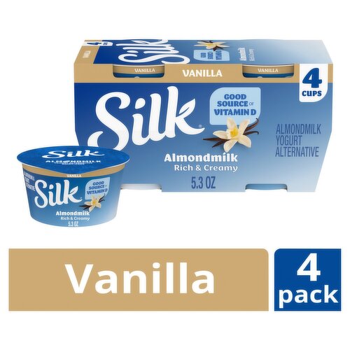Silk Rich & Creamy Vanilla Almondmilk Yogurt Alternative, 5.3 oz, 4 count