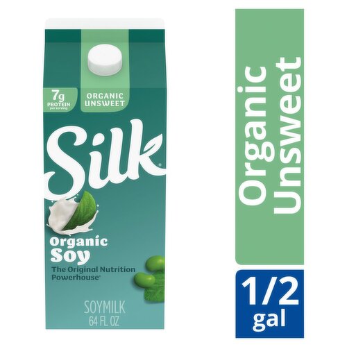 Silk Organic Soy Unsweet Soymilk, 64 fl oz