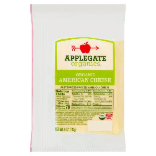 Applegate Organics Organic American Cheese, 5 oz