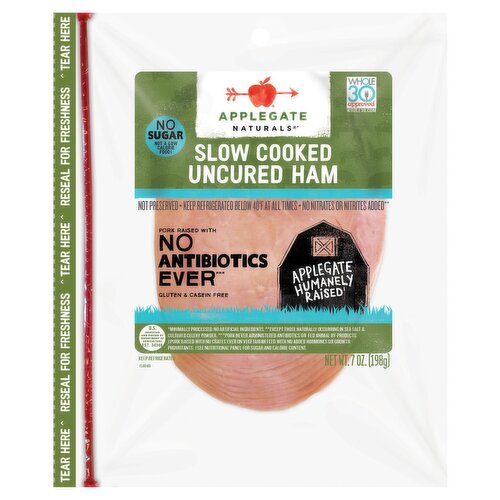 Applegate Naturals Slow Cooked Uncured Ham, 7 oz