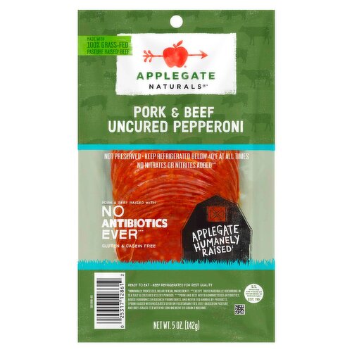 Applegate Naturals Uncured Pork & Beef Pepperoni, 5 oz