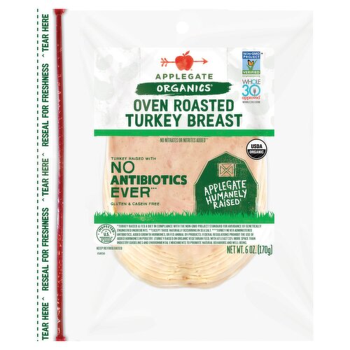 Applegate Organics Oven Roasted Turkey Breast, 6 oz